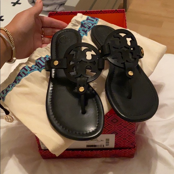 Tory Burch Shoes - Tory Burch matte black calf leather sandal